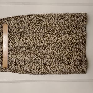 Animal print suede skirt